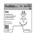 Surgical Specialties Monofilament Trustitch Pdo Veterinary Suture, 3-0 Violet 30", SH-1 Taper Point, 22 mm, 1/2" Circle - R311NV - 12 Each