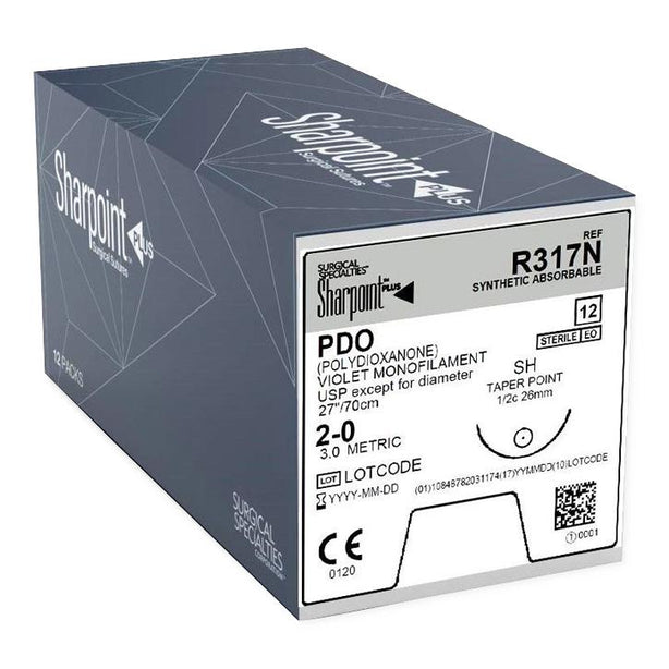SURGICAL SPECIALTIES PDO Violet Monofilament Sutures R317N 12 Each - MDL-SUSR317N