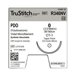 Surgical Specialties Mono Trustitch PDO Veterinary Suture, 0 Violet 36", CT-1 Taper Point, 36.6 mm, 1/2" Circle - R346NV - 12 Each