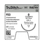 Surgical Specialties Mono Trustitch PDO Veterinary Suture, 0 Violet 30", CP-1 Reverse Cutting, 37 mm, 1/2" Circle - R467NV - 12 Each