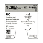 Surgical Specialties Monofilament Trustitch Pdo Veterinary Suture, 4-0 Violet 18", P-3 Precision Reverse Cutting, 13 mm, 3/8" Circle - R494NV - 12 Each