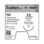 Surgical Specialties Monofilament Trustitch Pdo Veterinary Suture, 3-0 Violet 30", CP-2 Reverse Cutting, 26 mm, 1/2" Circle - R968NV - 12 Each