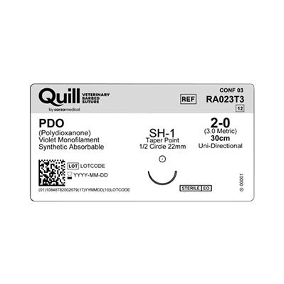 Surgical Specialties PDO VLP Absorb Needld Veterinary Suture RA023T3 - 12.0 Each