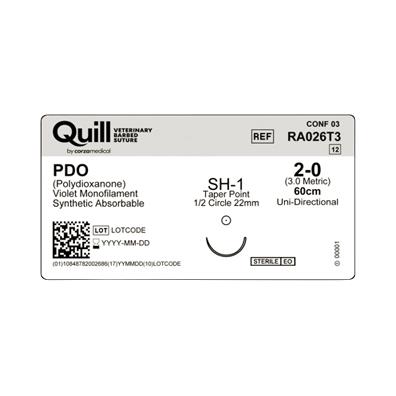 Surgical Specialties PDO VLP Absorb Needld Veterinary Suture RA026T3 - 12.0 Each