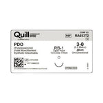 Surgical Specialties Absorb Needld Quill PDO VLP Absorbable Veterinary Suture, 3-0 Violet 30 cm, RB-1 Taper Point, 18 mm, 1/2" Circle - RA033T2 - 12 Each