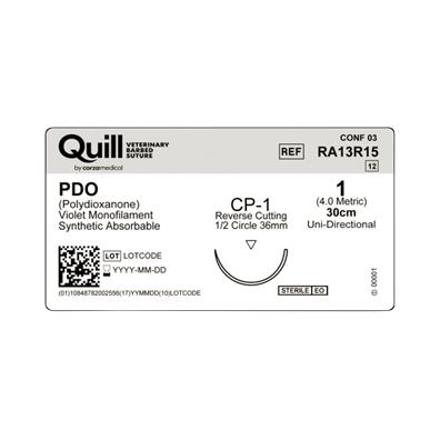 Surgical Specialties PDO VLP Absorb Needld Veterinary Suture RA13R15 - 12.0 Each