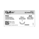 Surgical Specialties Bidrectional Absorb Needld Quill PDO Bidirectional Veterinary Suture, 2-0 Violet 30 cm x 30 cm, FS-1 Reverse Cutting, 24 mm, 3/8" Circle - RDA023R6 - 12 Each
