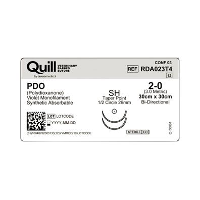 Surgical Specialties PDO Bidrectional Absorb Needld Suture RDA023T4 - 12.0 Each