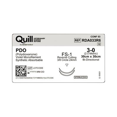 Surgical Specialties PDO Bidrectional Absorb Needld Suture RDA033R6 - 12.0 Each