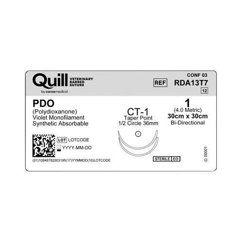 Surgical Specialties PDO Bidrectional Absorb Needld Suture RDA13T7 - 12.0 Each