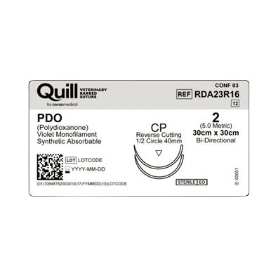 Surgical Specialties PDO Bidrectional Absorb Needld Suture RDA23R16 - 12.0 Each