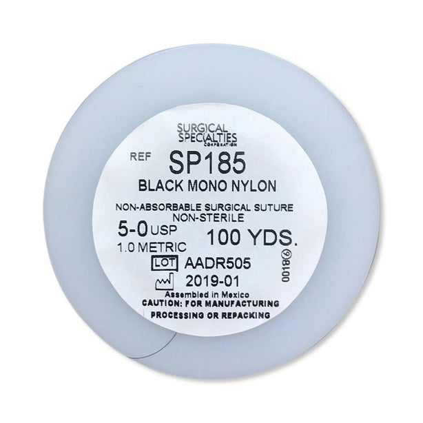 Surgical Specialties NonAb Braided Suture Nylon Black Mono Spool 5/0 100-yds. - SP185 - 1 Each
