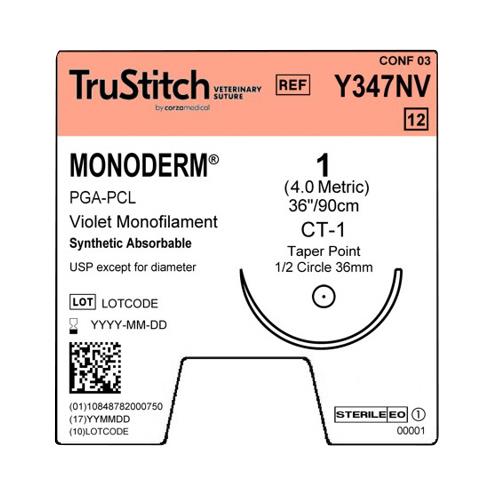 Surgical Specialties Monoderm Taper Point Suture Y347NV - 12.0 Each - MDL-SUSY347NV
