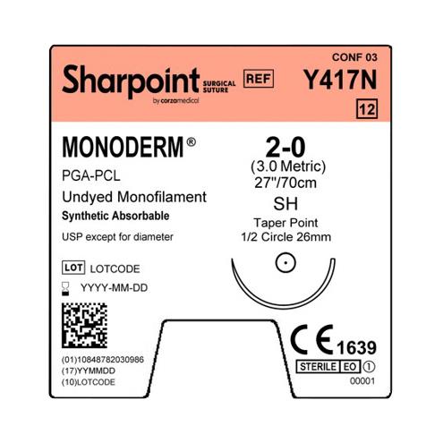 Surgical Specialties Monoderm Reverse Cutting Suture Y417N - 12.0 Each - MDL-SUSY417N