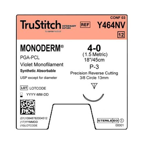 Surgical Specialties Monoderm Taper Point Suture Y464NV - 12.0 Each - MDL-SUSY464NV