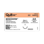 Surgical Specialties Absorb Needld Quill VLP Monoderm Veterinary Suture, Absorbable, 2-0 Violet 30 cm, SH-1 Taper Point, 22 mm, 1/2" Circle - YA023T3 - 12 Each