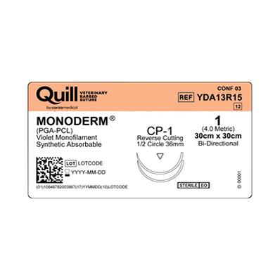 Surgical Specialties Monderm Bi Absorbable Needled Veterinary Sutures YDA13R15 - 12.0 Each