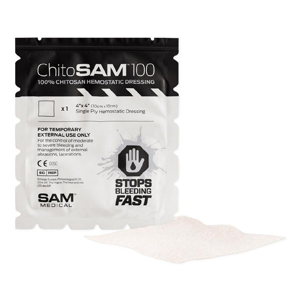 SAM MEDICAL PRODUCTS ChitoSAM 100 Chitosan Hemostatic Dressing CT100-A-EN 40 Each - MDL-SVMCT100AEN