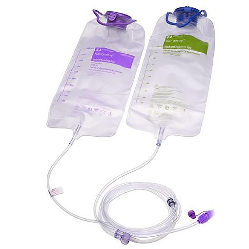 Cardinal Enteral Feeding Pump and Kangaroo ePump 1000 mL Feed Set with 1000 mL Flush Bag - 773662 - 30 Each