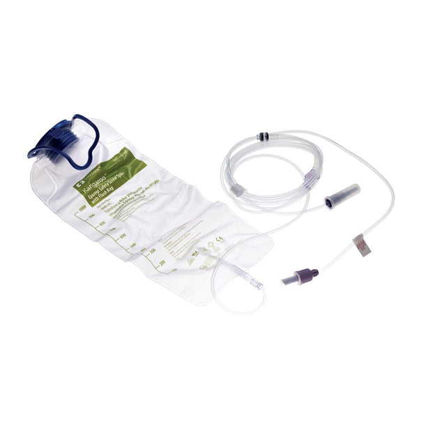 Cardinal Enteral Feeding Pump and Kangaroo ePump Safety Screw Spike Set with 1000 mL Flush Bag - 775100 - 30 Each
