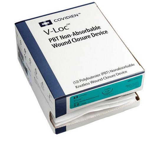 Medtronic Sutures V-LOC 90 Absorbable Wound Closure Device, Violet, Size 3-0, 9" Long, GU-46 Needle - VLOCM1744 - 12 Each