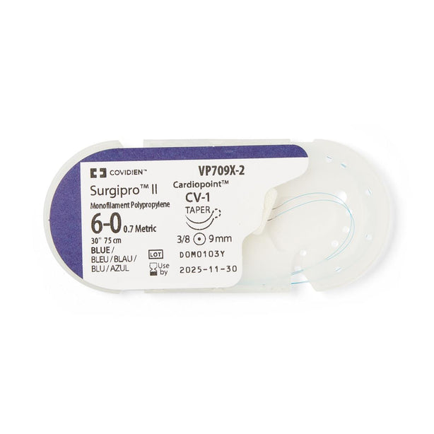 Medtronic Surgipro-II Surgilon Surgipro II Monofilament Polypropylene Suture, 6-0, 30", Blue, CV-1 DA - VP709X-2 - 36 Each