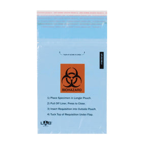 Uniflex Labshield Pull-N-Self-Seal Adhesive Specimen Bags UFLS610BLU 1000.0 Each-MDL-SWUFLS610BLU