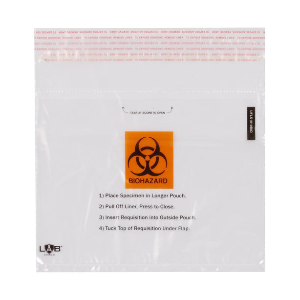 Uniflex Labshield Pull-N-Self-Seal Adhesive Specimen Bags UFLS1010BIO 1000.0 Each-MDL-SWULS1010BIO