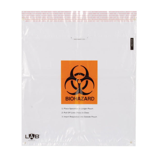 Uniflex Labshield Pull-N-Self-Seal Adhesive Specimen Bags UFLS1517BIO 500.0 Each-MDL-SWULS1517BIO