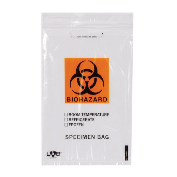 Uniflex Zipper Specimen Bags with Biohazard Symbol LSZ88B 1000.0 Each-MDL-SWULSZ88B