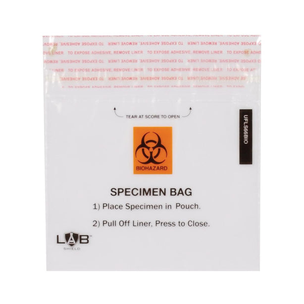 Uniflex Labshield Pull-N-Self-Seal Adhesive Specimen Bags UFLS66BIO 2000.0 Each-MDL-SWUUFLS66BIO
