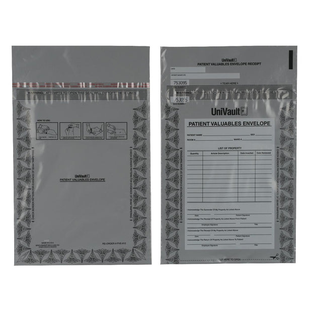 Uniflex Tamper-Evident Patient Valuable Bags UFPVE912 1000.0 Each-MDL-SWUUFPVE912
