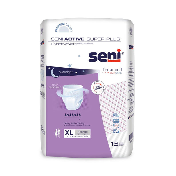 Seni Active Super Plus Protective Underwear - S-XL16-AP1 - 64 Each - MDL-SXL16AP1