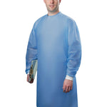 Tronex Chemotherapy-Rated Multilayer Spunbond Gown with Knitted Cuffs, Fluid Impervious, Blue, Size XL, AAMI Level 2 Chemotherapy - 6333CHEMO35 - 10 Each