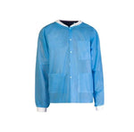 Tronex Spunbond Multilayer Lab Jacket, Fluid-Resistant, Blue, Size L - SMS55130B - 30 Each