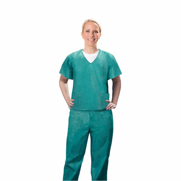 Tronex Choice Scrub Pants with Pockets, Elastic Waist, Fluid Resistant, Latex-Free, Green, 2X-Large, Elastic-Waist - TCM90140G - 50 Each
