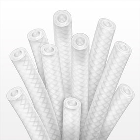 Braided Flexelene™ 135C Tubing - 68A Durometer; 1/2 inch ID x 3/4 inch OD (0.5 inch x 0.75 inch, 12.7 mm x 19.05 mm) x 50 ft coil (15.24 m) - T1602