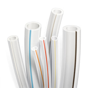 TuFlux TPE Tubing, Orange Stripe - 60A Durometer; 1/4 inch ID x 3/8 inch OD (0.25 inch x 0.375 inch, 6.35 mm x 9.53 mm) x 410 ft coil (125 m) - T2401