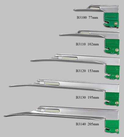 Sarnova Tri-Anim 301-B3130EA Miller Laryngoscope Blade, Green, Size 3 - MDL-TAH301B3130EA - 20 Each