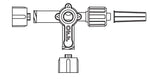 Smiths Medical 3-Way Stopcock with Swivel Male Luer Lock MX5311L - 1.0 Each - MDL-TAH58MX5311LH