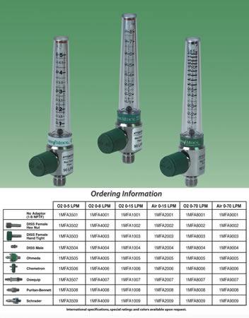 PRECISION MEDICAL DEVICES INC Oxygen Flow Meter Regulator 715-1MFA1008PTO 1 Each - MDL-TAHFA1008PTO