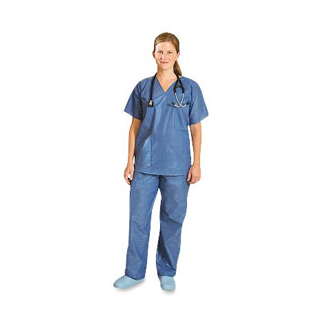 ENCOMPASS Essential Scrub Shirt, Round Neck, Dark Blue, Size M - SC750M - 50 Each
