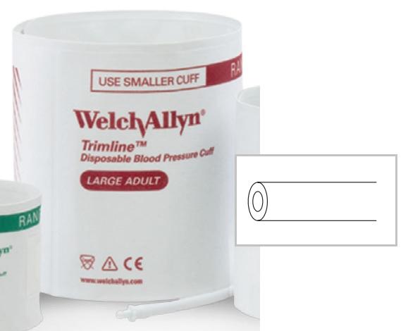 WELCH ALLYN Trimline 12 L Disposable Blood Pressure Cuff 39004 20 Each - MDL-TLM39004
