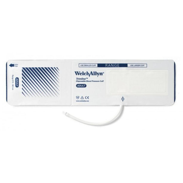 Welch Allyn Trimline Vinyl 1-Tube Blood-Pressure Cuff, Male Bayonet Rectus Connector, Disposable, Thigh, 45 to 56.5 cm - 99874 - 20 Each