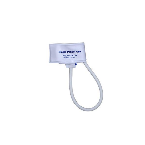 Welch Allyn Trimline Vinyl Disposable Neonatal 1-Tube Blood Pressure Cuff, Male Slip Luer Connector, Size 2, 4.6 to 8.5 cm - 99890 - 1 Each