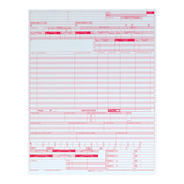 UB04 Hospital Insurance Claim Forms - 59870R - 2500 Each - MDL-TOP59870R