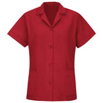 VF WORKWEAR-DIV/VF IMAGEWEAR (W) Women's Loose Fit Button Short Sleeve Smock, TP23, Red, Size L - TP23RDL - 1 Each