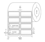 Centurion Labels: Centurion Poly Thermal Transfer Labels, 1-3/4" x 3/4" (4.4 cm x 1.9 cm), Yellow / White, Hand Applied, 2 Across TTL145X - 4.0 Roll