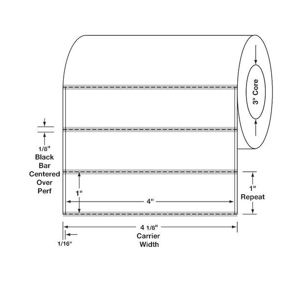 Centurion Centurion Perforated Black-Bar Labels TTL1523 4.0 Roll-MDL-TTL1523
