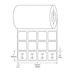 Centurion Labels: Centurion Poly Thermal Transfer Labels, 7/8" x 7/8" (2.2 cm x 2.2 cm), 4 Across, 4000/Roll TTL475 - 8.0 Roll